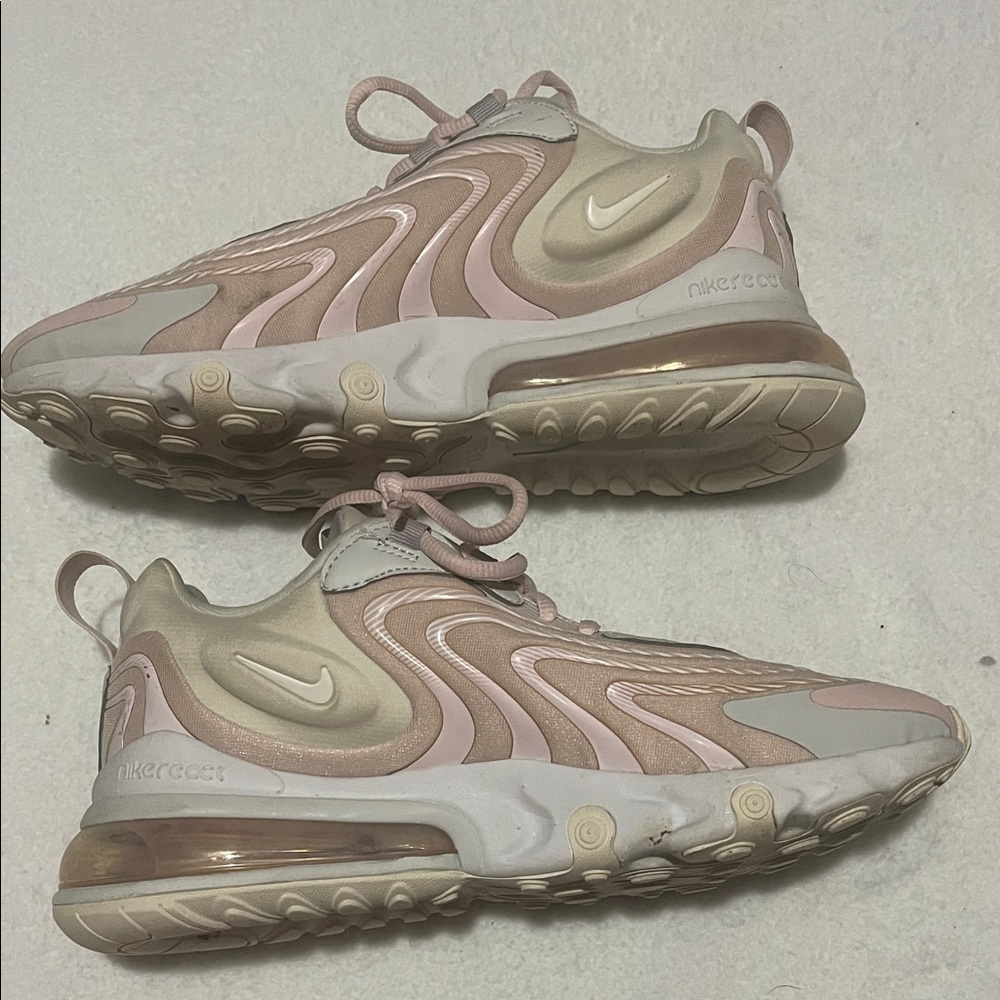 Womens Nike Air Max 270 React Light Pink and White